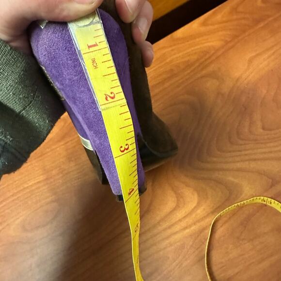 Marc Jacobs Brown Purple Mary Jane Heels Color Block Metallic Accents Size 37 - Picture 16 of 16